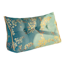 WOWMAX - WOWMAX Wedge Reading Pillow Floral Pattern Headboard Cushion for Twin Bed - Decorative Pillows