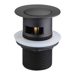 Matte Black Basin Pop Up Waste with Overflow - For Basins SKU: MP04-A (with over - Bathroom Basins