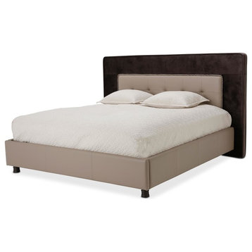 Aico 21 Cosmopolitan California King Upholstered Tufted Bed