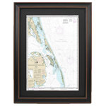 Framed Nautical Maps - Poster Size Framed Nautical Chart, Currituck Beach Light To Wimble Shoals - This poster size Framed Nautical Map covers part of the Outer Banks of North Carolina. The Framed Nautical Chart is the official NOAA Nautical Chart detailing the waterways from Currituck Beach Light to Wimble Shoals.