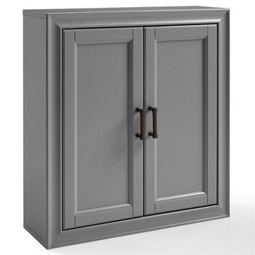 Pemberly Row Transitional Wood Medicine Cabinet in Vintage Gray