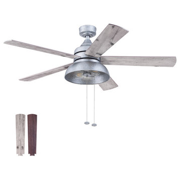 Prominence Home Brightondale Indoor Outdoor Ceiling Fan, 52", Galvanized