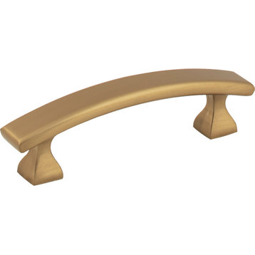 Elements 449-3 Hadly 3 Inch Center to Center Curved Square Bar - Satin Bronze