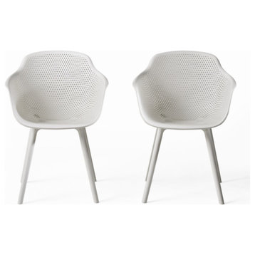 Lotus Outdoor Dining Chair, White