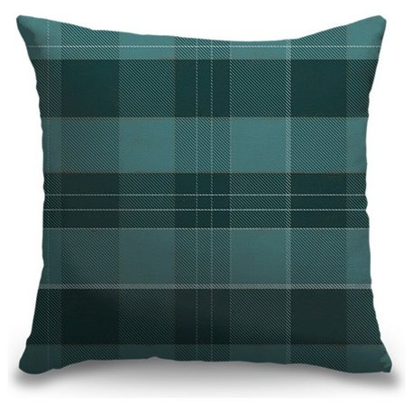 "Teal Tartan Plaid Tweed" Pillow 20"x20"