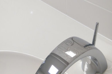 Cette image montre une salle de bain traditionnelle.