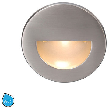 WAC Lighting LEDme Round Indoor or Outdoor Step and Wall Light, Brushed Nickel