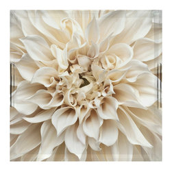 White Dahlia Serving Tray - Serving Trays