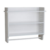 Danya B White Bath Cabinet With Adjustable Shelf and Towel Bar