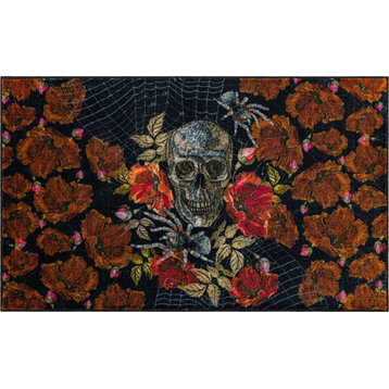 Mohawk Home Skull Roses Black 2' x 3' 4" Kitchen Mat