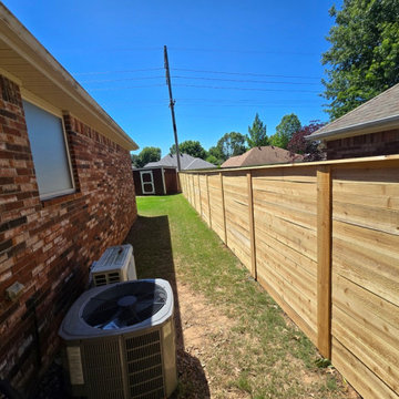 Horizontal Cedar Privacy Fence & Custom Metal-Framed Gate in Fayetteville, AR