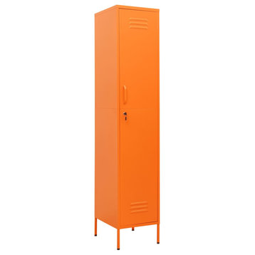 vidaXL Metal Storage Cabinet Storage Locker Organizer Cabinet Orange Steel