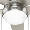 52" Lilliana Brushed Nickel Low Profile Ceiling Fan, LED Light Kit, Pull Chain