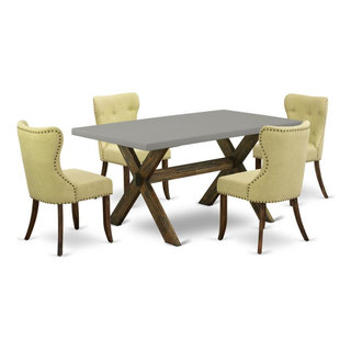 East West Furniture Celina Rectangular Wood Dining Table in Jacobean Brown