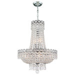 Crystal Lighting Palace - French Empire 8-Light Clear Crystal Mini Chandelier, Chrome Finish - This stunning 8-light Crystal Chandelier only uses the best quality material and workmanship ensuring a beautiful heirloom quality piece. Featuring a radiant Chrome finish and finely cut premium grade crystals with a lead content of 30%, this elegant chandelier will give any room sparkle and glamour.