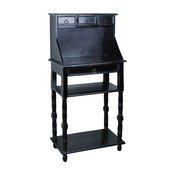 Cottage Antique Black Writing Table