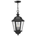 HInkley - Hinkley Edgewater Medium Hanging Lantern, Black - Edgewater's classic design features durable cast aluminum and brass construction in a rich Black or Oil Rubbed Bronze finish with clear seedy glass.