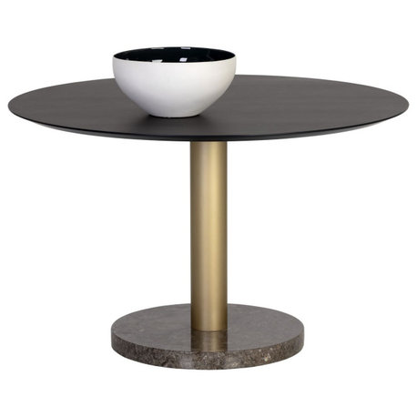 Sunpan Artezia Monaco 48" Dining Table - Gold and Charcoal Grey