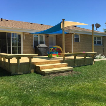 Wood Deck with Unique Posts by Park Ridge, IL deck designer