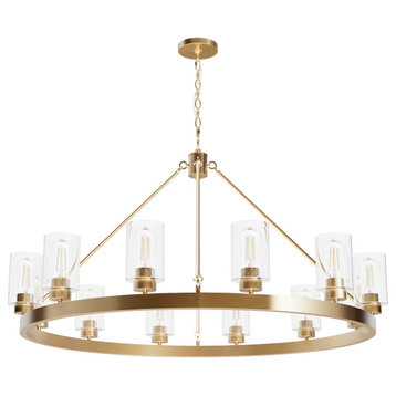 Hartland Alturas Gold With Seeded Glass 12 Light Chandelier Ceiling