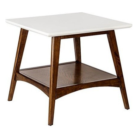 Madison Park Parker Mid-Century Modern Natural Wood End Table, Pecan