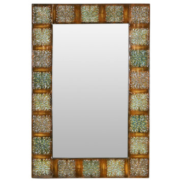 Traditional Multi Colored Metal Wall Mirror 74361