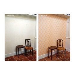 Casart Coverings - Removable and Reusable Faux Padded Harlequin Casart - Wallpaper