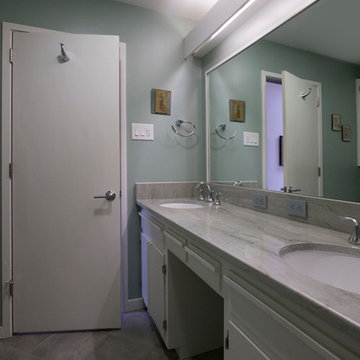 Sea Green Hall Bath with Gray Accents
