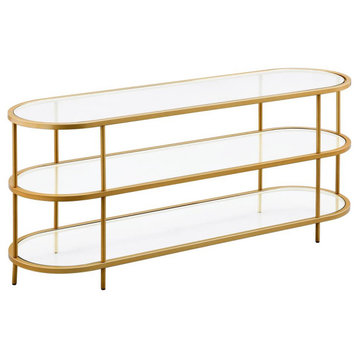 Leif Oval TV Stand for TV's up to 60 in Brass