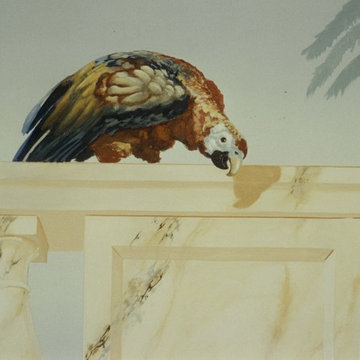 Private Wellnessanlage, Gesamtgestaltung, Illusionsmalerei und Marmorimitation