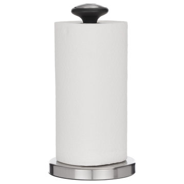 Jiallo Stainless Steel Paper Towel Holder with Black Knob