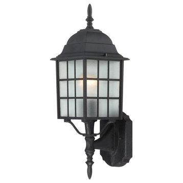 Nuvo 1-Light 100W 18" Wall Fixtures W/ Frosted Glass In Textured Black Finish
