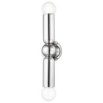 Mitzi H720102-PN Lolly 2 Light Wall Sconce in Polished Nickel