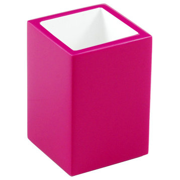 Hot Pink Lacquer Bathroom Accessories, Brush Holder