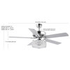 Kristie 52" 3-Light Crystal Glam LED Ceiling Fan With Remote, Chrome