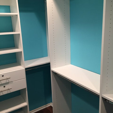 Turquoise walk-in closet