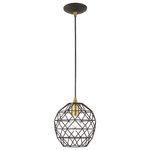 Livex Lighting - Livex Lighting 41326-07 Geometric Shade - 8" One Light Mini Pendant - Add a stylish touch with a contemporary inspiratioGeometric Shade 8" O Bronze Bronze Metal  *UL Approved: YES Energy Star Qualified: n/a ADA Certified: n/a  *Number of Lights: Lamp: 1-*Wattage:60w Medium Base bulb(s) *Bulb Included:No *Bulb Type:Medium Base *Finish Type:Bronze