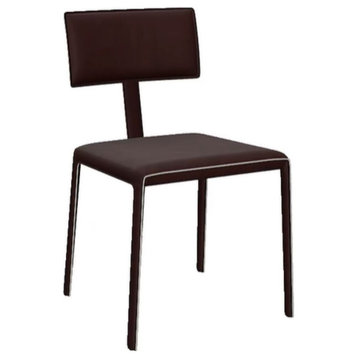 Cato Top Grain Leather Side Chair, Ventura Leather, Garnet