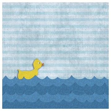 "Ducks - Little Duckling Trailing" Digital Paper Print by BG.Studio, 42"x42"