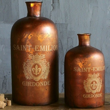 Vintage Inspired Mercury Glass Bottles