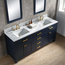 72" Monarch Blue Double Sink Bathroom Vanity