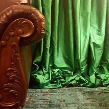 Grass Green Silk Taffeta Draping