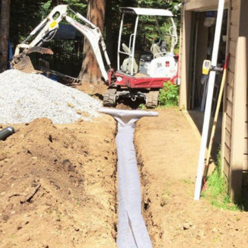 French drains and drainage systems