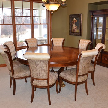 The 76" Round Dining Table with Inlay - Seating for 8