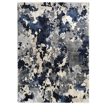 Pacific Pearl Abstract Area Rug, Navy, 5'3"x7'3"