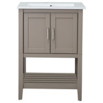 Legion Furniture - 24" Single Sink Vanity, Without Miror and Faucet, Gold Gray - Legion Furniture 24 inch Single Sink Vanity