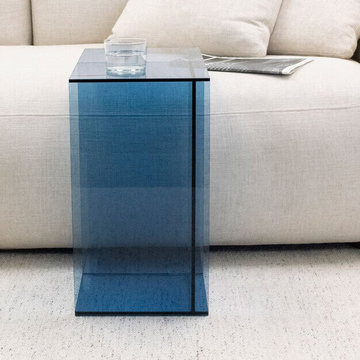 Modern Glass and Lucite Side End Tables