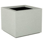 PolyStone Planters - Milan Square Outdoor Planter, Concrete Gray - Give your favorite greenery a solid place to flourish with the Milan Square Planter. These Poly-Stone planters have an insulated core to assist with temperature fluctuations, allowing for better root growth. The simple clean lines of the Milan Square Planter will add style and fresh air to any space.
