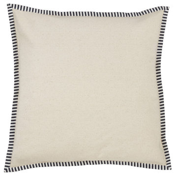 Striped Flange Design Down Filled Throw Pillow