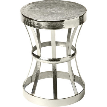 Broussard Industrial Chic End Table - Silver